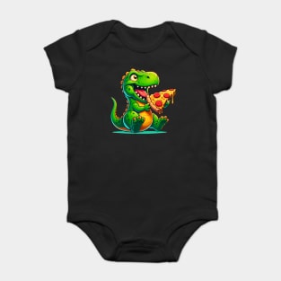Funny Pizza T rex Dinosaur, Pizza Lover Baby Bodysuit